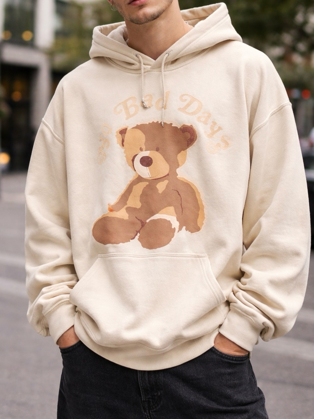 FASHION NOVA “No Bad Days” Teddy Bear Hoodie Sweatshirt Unisex Sz 2X NWOT